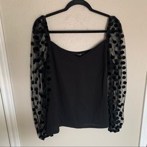 Mesh polka dot shein top